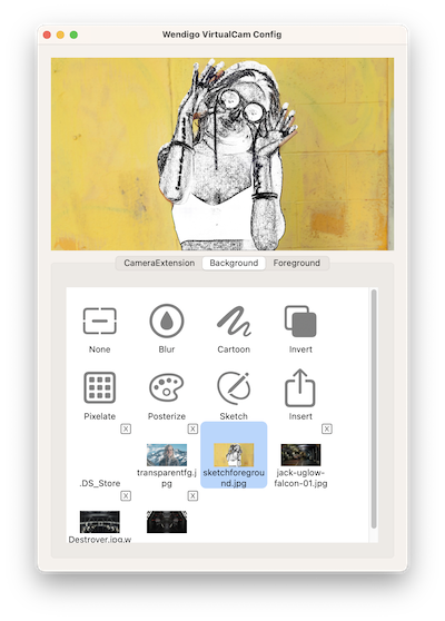 Background layer tab
