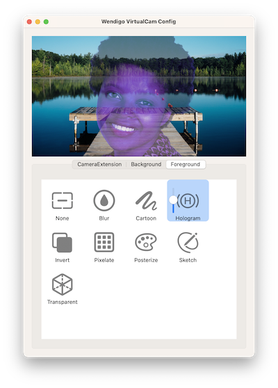 Foreground layer tab